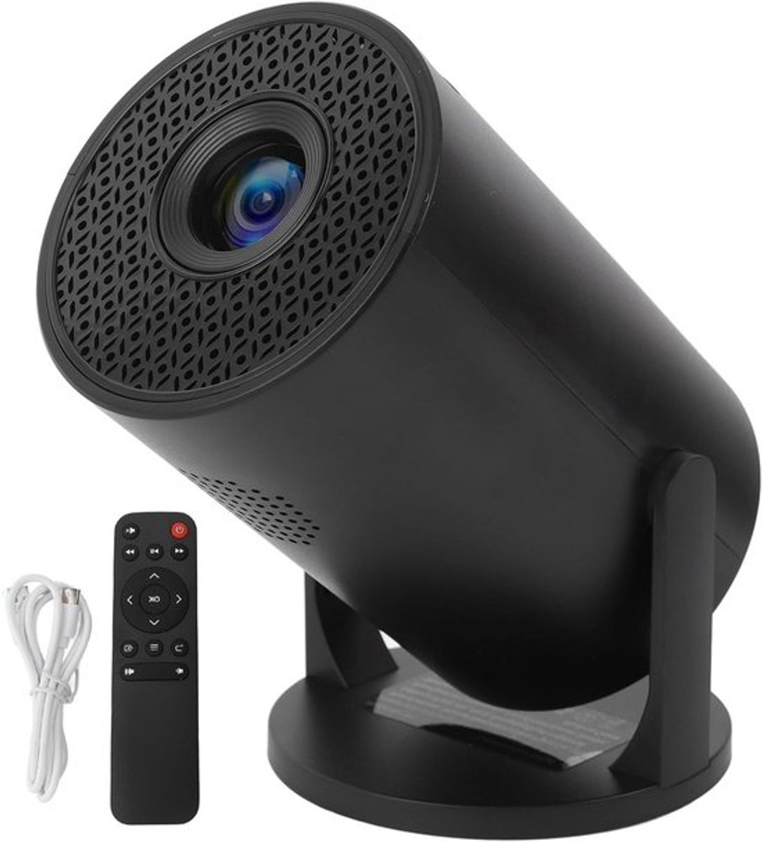 Draagbare projector met 270° verstelbare HD 1080P resolutie, Bluetooth en USB voor films en video’s op Android, laptop en smartphone