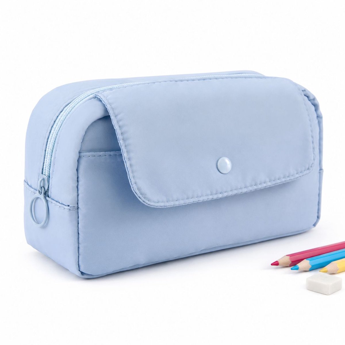 VHV-Pennenetui - Stijlvolle Potloodtas en Etui met Kaaslaag Design voor School, Kantoor en Dagelijks Gebruik - Blauw