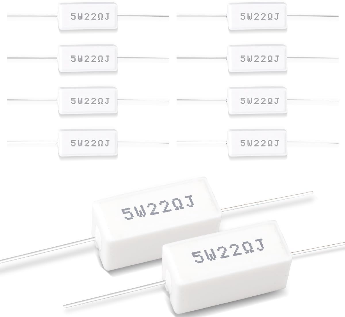 10 Stuks 5W 5% Tolerantie 22 Ohm Keramische Cement Weerstanden voor DIY Projecten en Experimenten