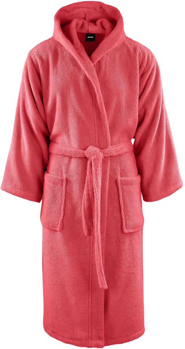 SnelShoppen - Uniseks Klassieke Badjas voor Dames en Heren met Capuchon, Garnet Rose, Maat S, Ideaal voor Thuis, Wellness en Relaxen