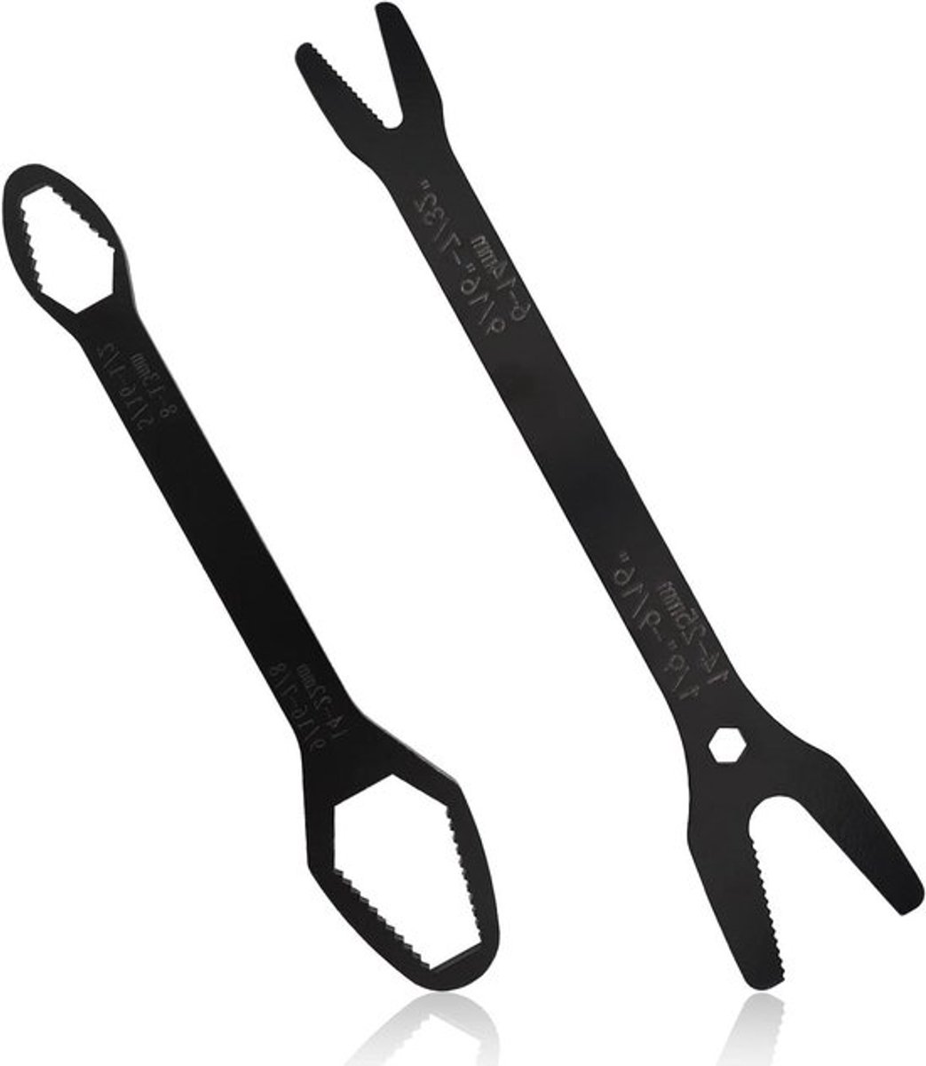 Multifunctionele Universele Sleutelset voor Auto en Thuis - 1/4''-1''&6-25mm Dubbelzijdige Torxsleutel - Handige Sleutel voor Onderhoud - Zwart