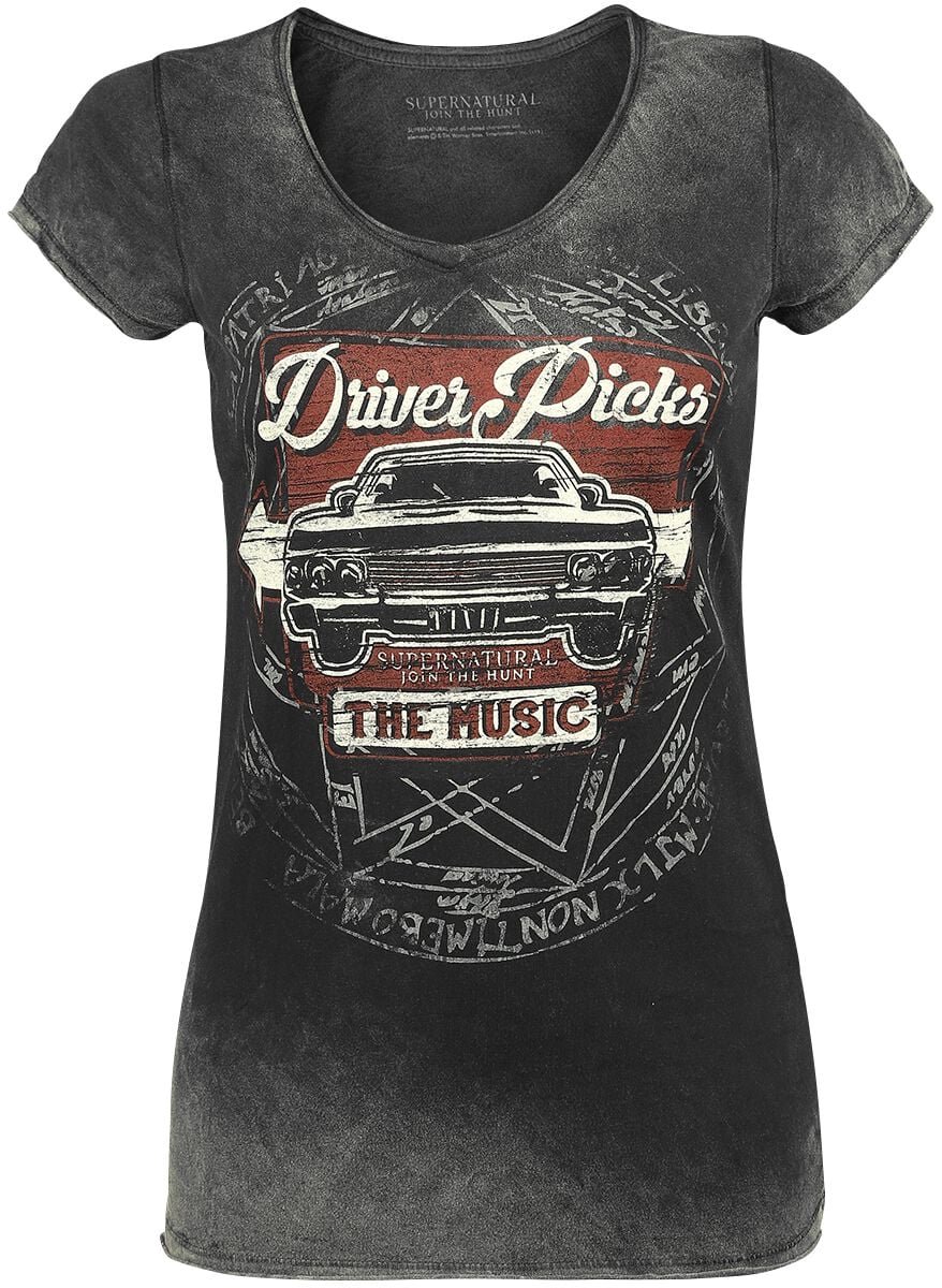 Supernatural Driver Picks The Music Dames T-shirt - grijs - 4XL