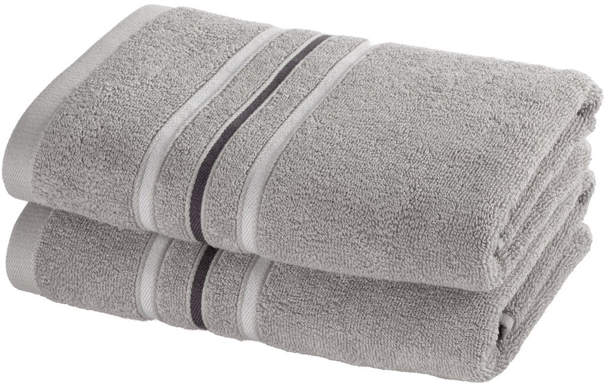 Moodit Handdoek Empress Steel Grey - set (2 st.) - 50 x 100 cm - Katoen