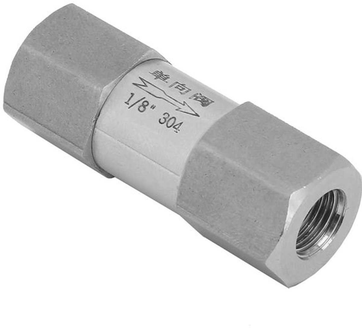 Dailygoods- Terugslagklep 304 Roestvrij Staal - Schroefdraad 1/8 inch/1/4 inch/3/8 inch/1/2 inch - Schokbestendig - Hoge Druk/Temperatuur - Antislip Aansluiting - Klanttevredenheid Gegarandeerd - Ventiel