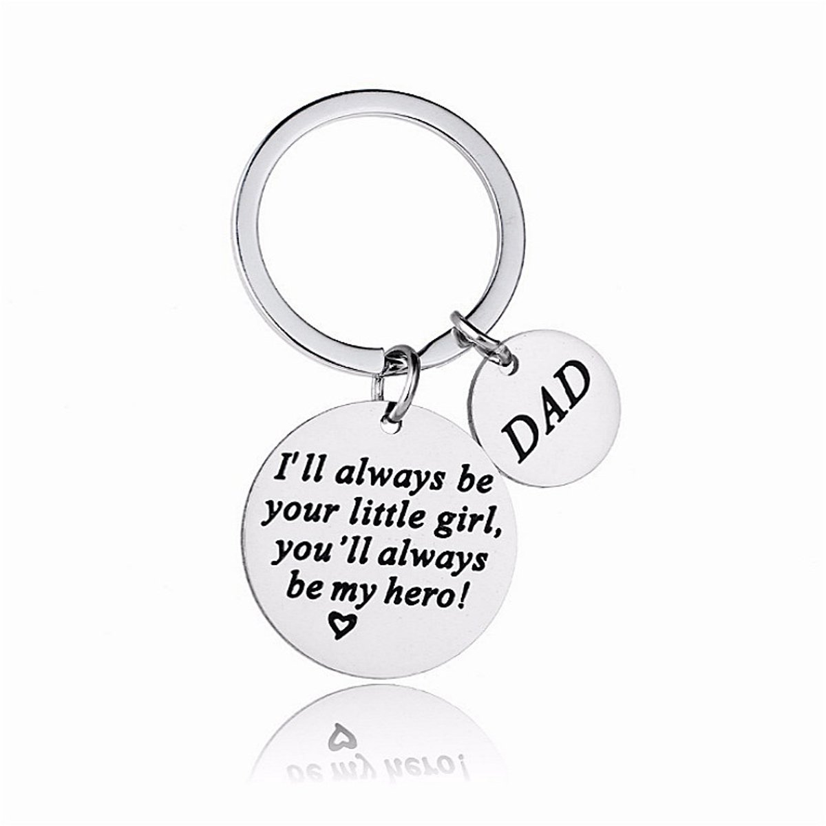 Sleutelhanger voor papa RVS Zilver