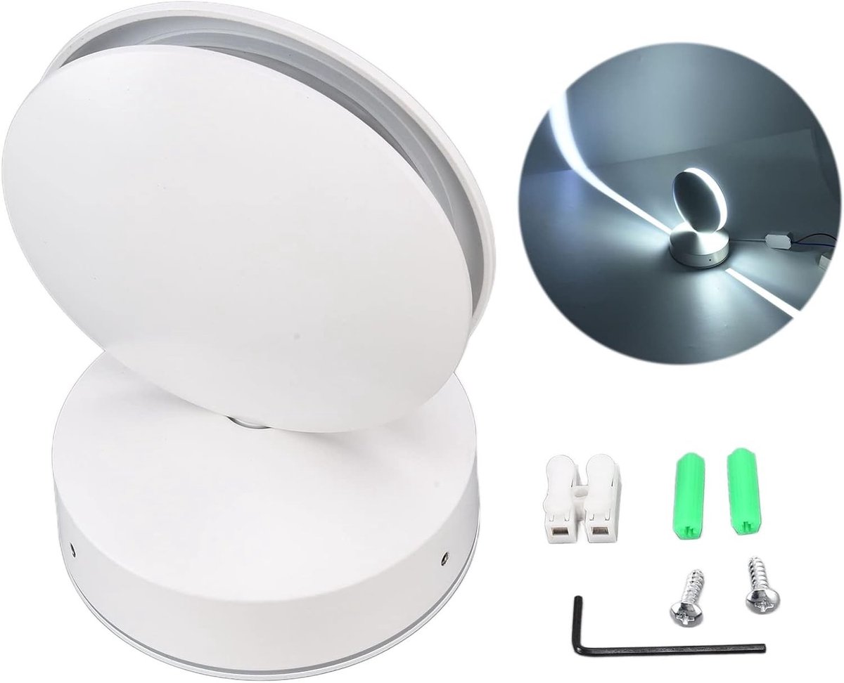 Verstelbare Wandlamp met LED Verlichting voor Woonkamer, Gang en Badkamer - 360 Graden Rotatie, Aluminium Behuizing, Eenvoudige Installatie en Zacht Wit Licht