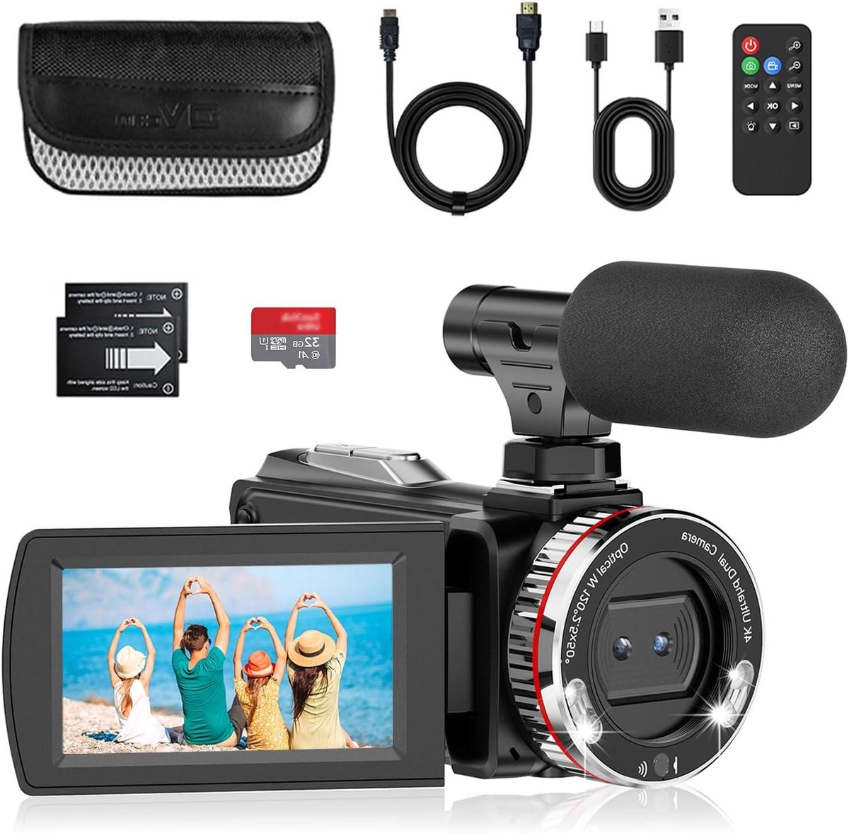4K Videocamera - Vlog Camera - Content Creëren - 21x Digitale Zoom - 3 Inch Scherm - Zwart