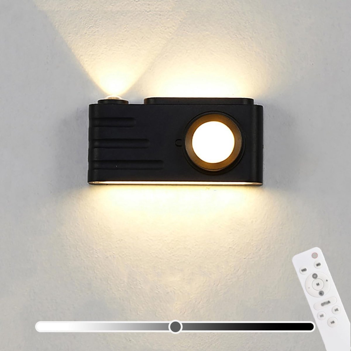 Accu Wandlamp Binnen met Bewegingssensor LED Wandlamp Binnen met Afstandsbediening 3 Modi Oplaadbare Batterij-aangedreven Wandverlichting Up en Down Lampen voor Gang, Trap, Keuken, Woonkamer