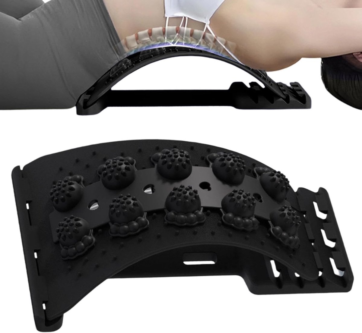 Back Stretcher For Back And Relaxation - 4-Level Adjustable Stretching Equipment | Backs Massager For Women Home Yoga Massage Health Spine Alignments