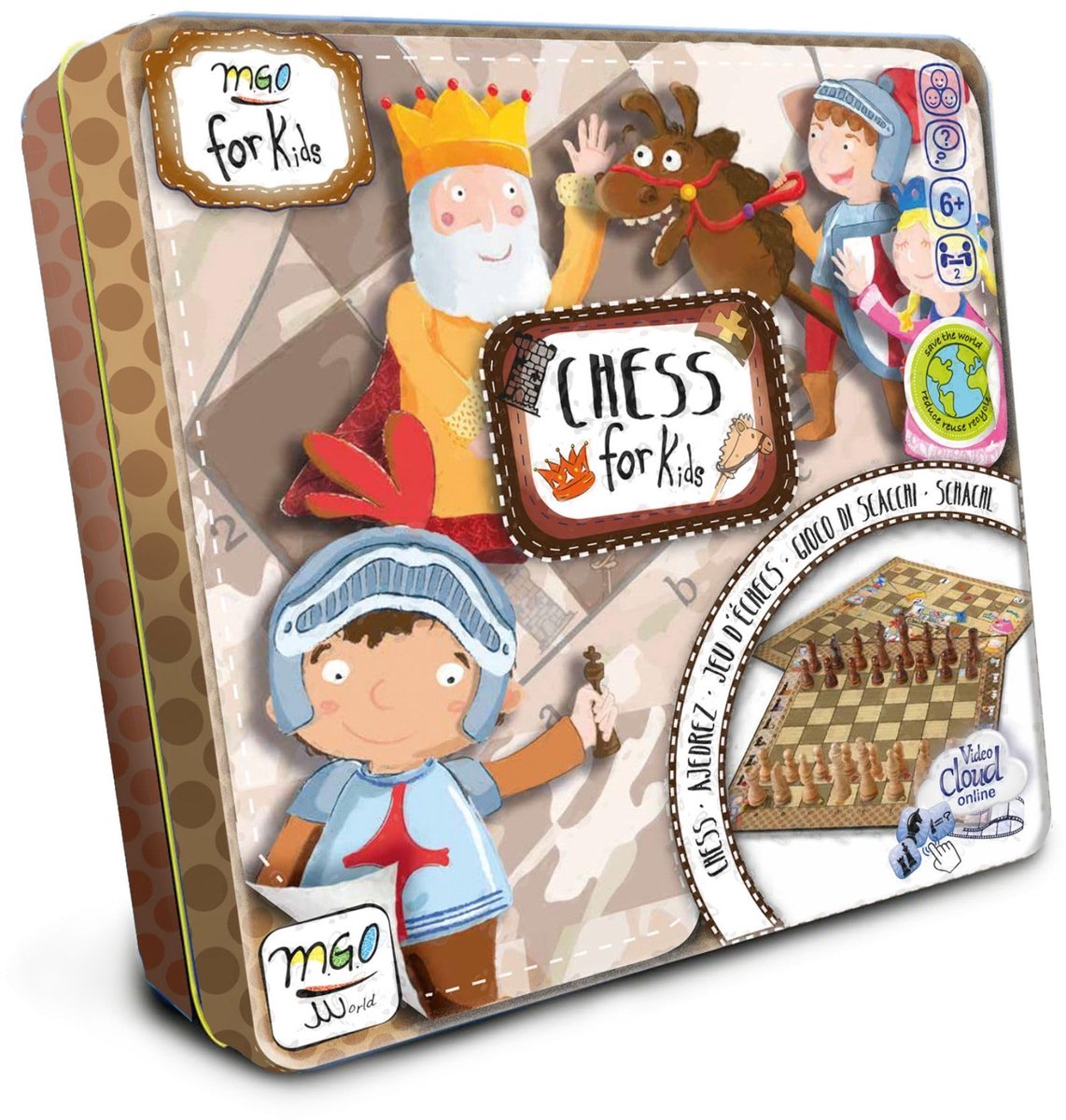 SnelShoppen - My First Games Schaken voor Kinderen | Educatief Bordspel met Houten Stukken | Perfect voor Gezinnen, Kinderen, en Feesten | Plastic Vri