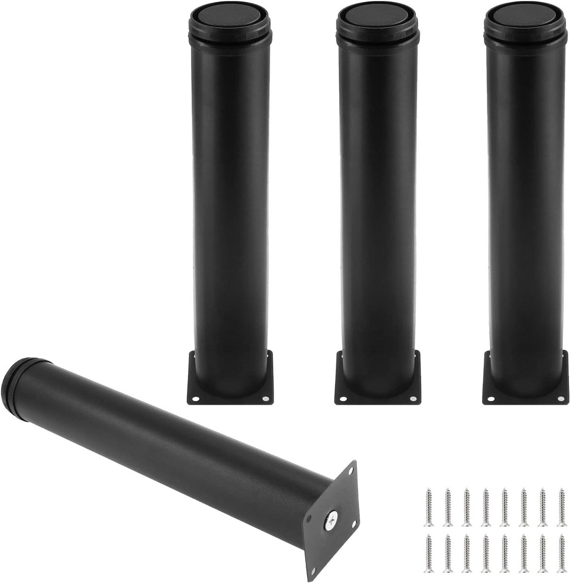 Meubelpoten Set - Kastpoten Vervangend - Meubels Stabiliseren - Verstelbaar Ontwerp - 4 stuks 12 inch - Zwart