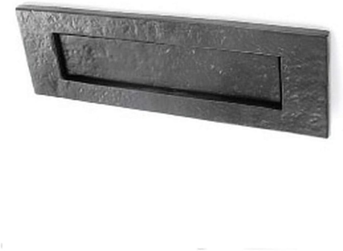 Brievenplaat Antiek - Deur Accessoire - Post Ontvangen - Zwarte Afwerking - Ronde Vorm - Zwart