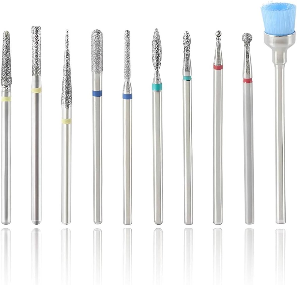 10-delige set frezen en boren van wolfraamcarbide voor manicure en pedicure, ideaal voor acrylgel verwijderen en nagelriemen polijsten
