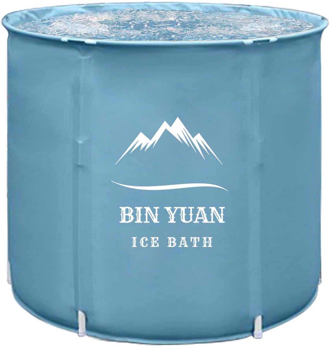 SnelShoppen - Opvouwbare Badkuip Volwassen Draagbare Bathtub 70 x 68 cm Ronde Plastic Badkuip Lichtblauw voor Thuis Spa Tijd Alkaline Bad Zout Bad Ice