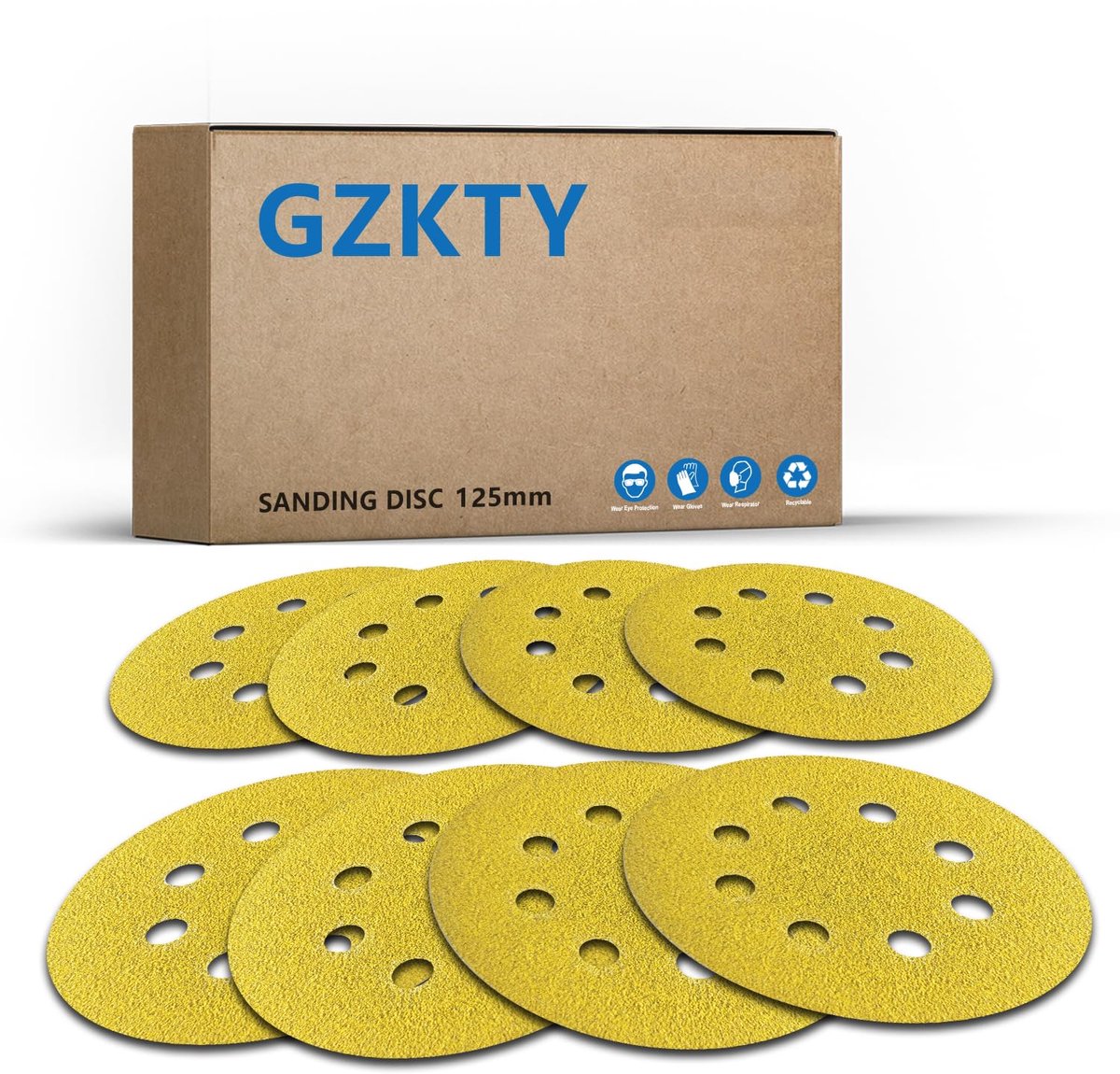 90x Sanding Discs 125mm – Sandpaper Pads (Grit 60/80/120/150/180/240/320/400/600) for Eccentric Sander - ShopVlot