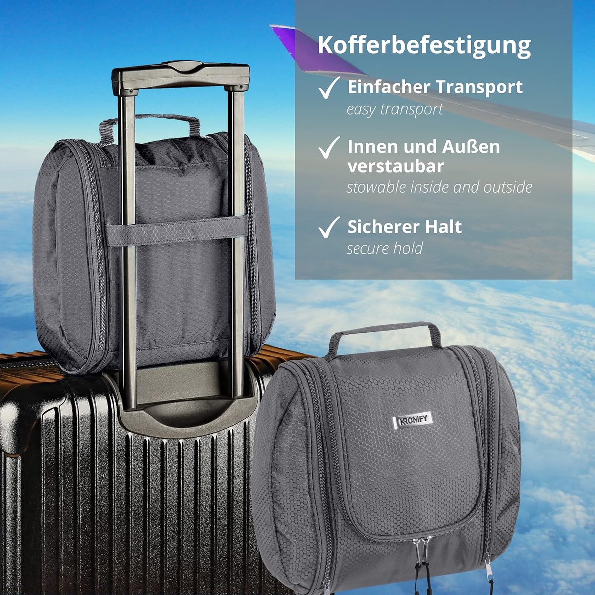 High Quality Large Toiletry Bag for Hanging with Mirror for Men and Women - Roomy Beauty Case With Hook - ShopVlot