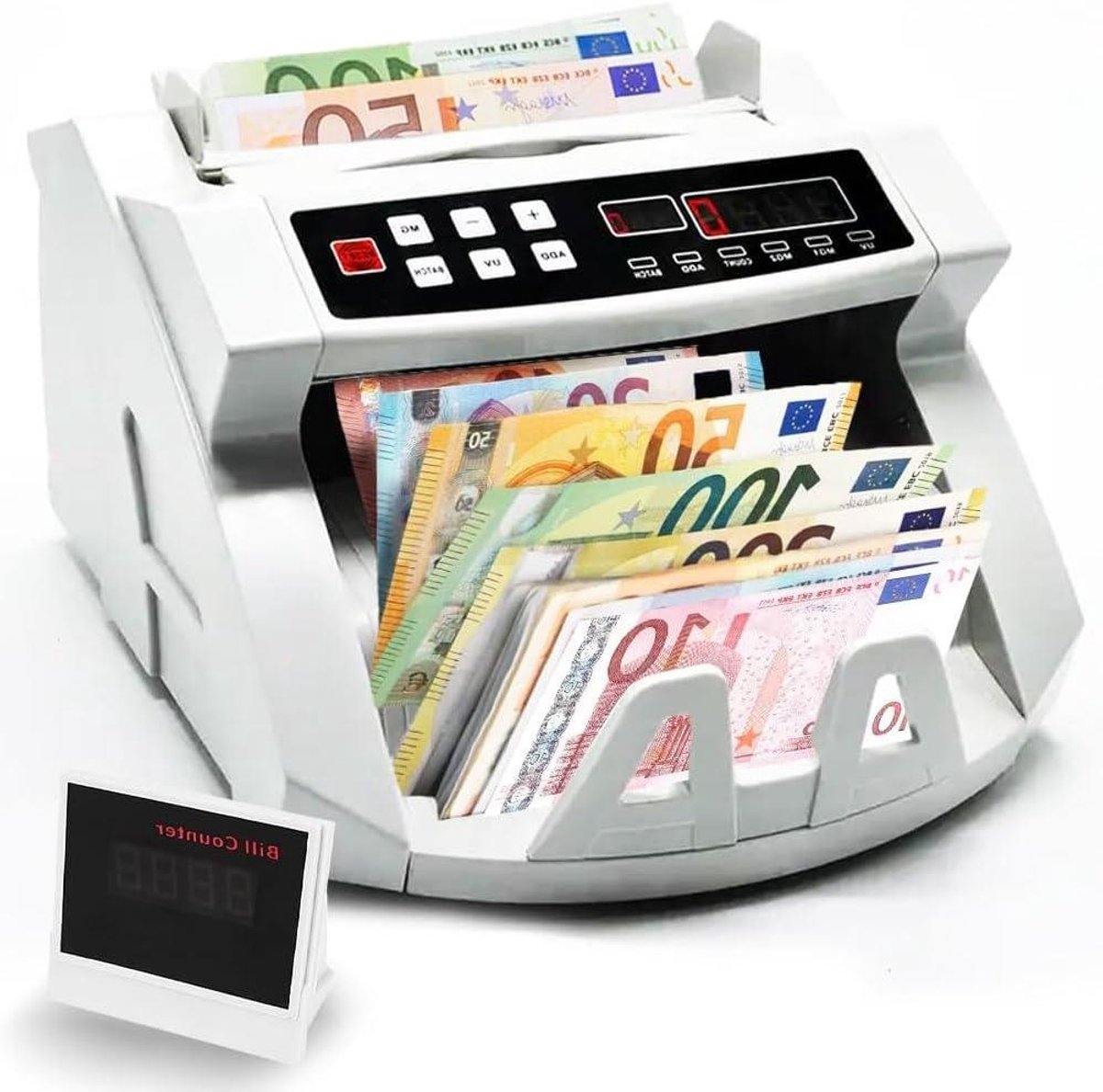Geld Telmachine - Bankbiljet Teller - Snel Geld Tellen - Met Dubbel Display - 5.19 kg - Zwart