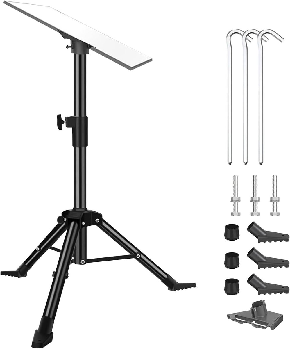 Draagbare Tripod Stand voor Satellietontvangers, Inclusief Verstelbare Steun met Adapter en Telescopische Stang van 60cm-95cm, Geschikt voor V3 Schotelantenne