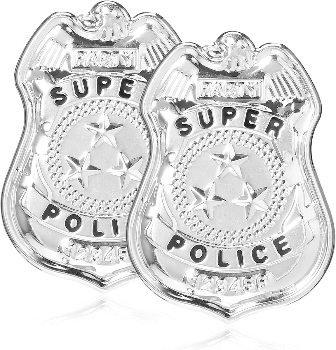 Set van 2 Politie Badges voor Kostuumaccessoires - Perfect voor Halloween, Carnaval en Cosplay Feesten