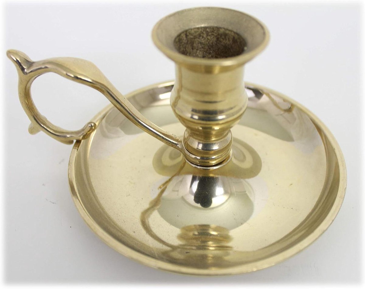 Kandelaar Messing - Kaarshouder Tafel - Sfeervolle Decoratie - Biedermeier Replica - Hoogte 10cm - Goud