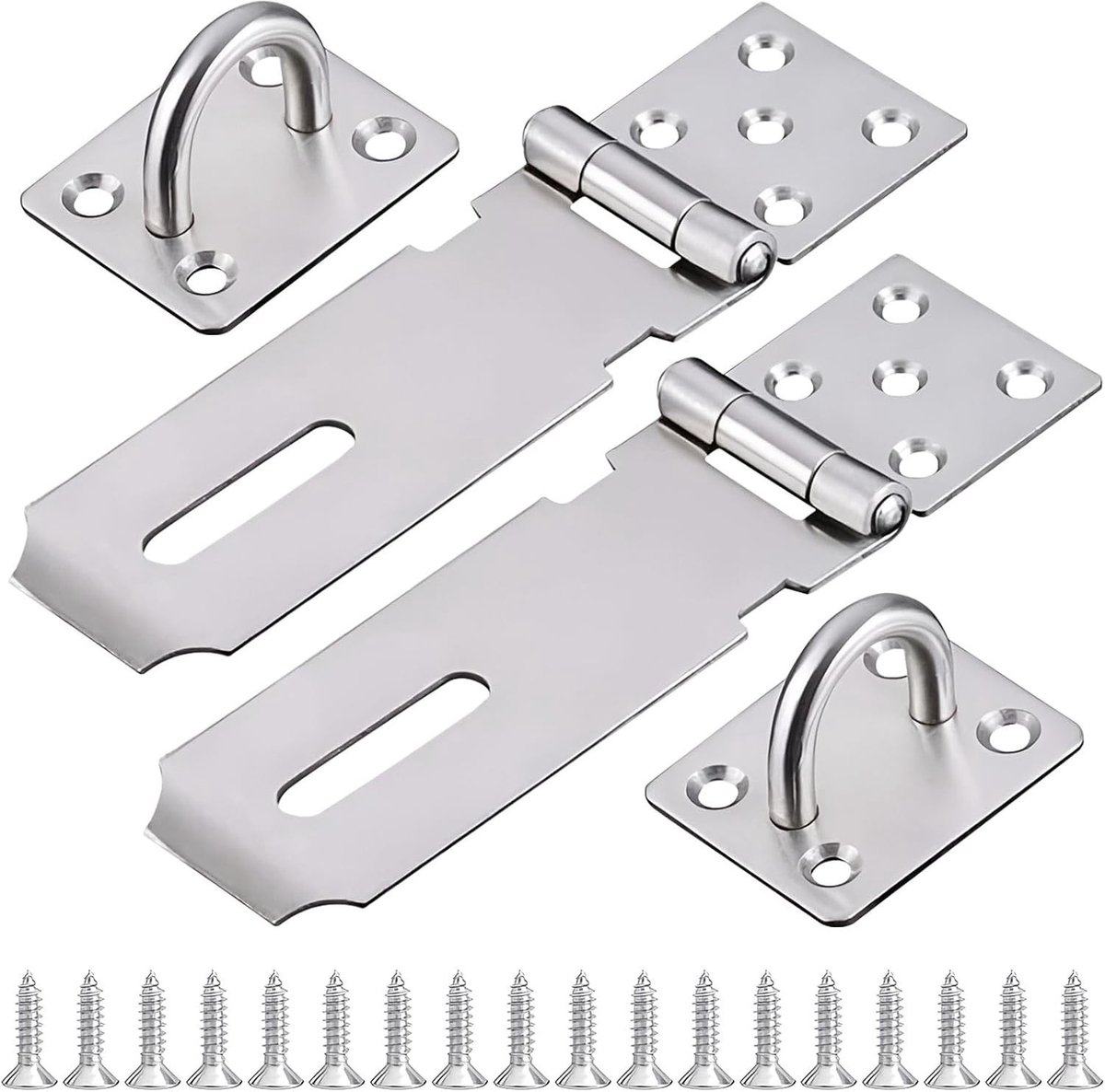 Veiligheidsvergrendeling Set van 2, Hangslot, Deurslot, Robuuste Beveiliging, Metalen Hash Lock, Geschikt voor Diverse Toepassingen