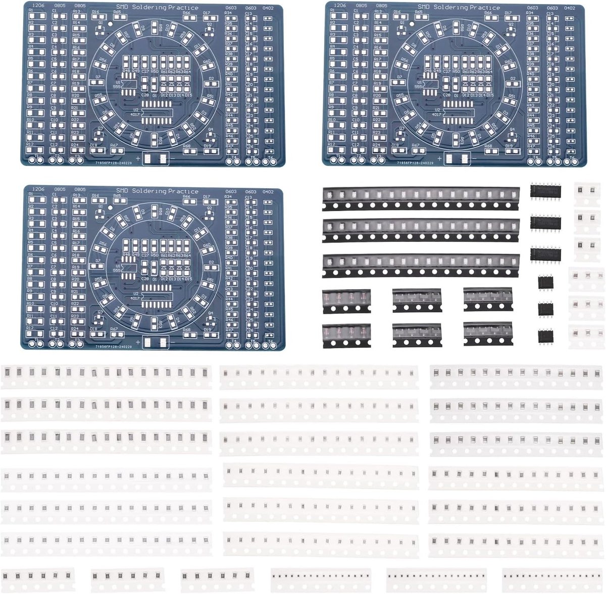 3 Sets SMD Solder Board voor NE555 en CD4017 - Rotating LED DIY Kit voor Elektronische Circuit Training (3-12V)