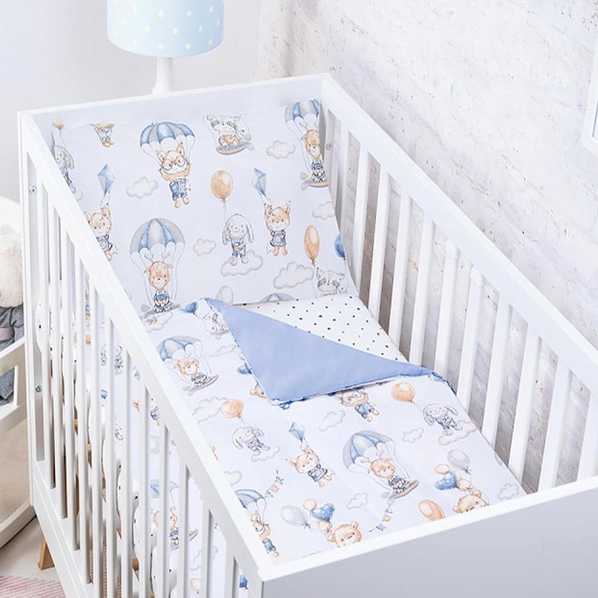 Dekbedovertrek set - Babybeddengoed peuter - Kinderkamer decoratie - 100% Katoen Oeko-Tex - 135x100 cm - Ballonnen patroon
