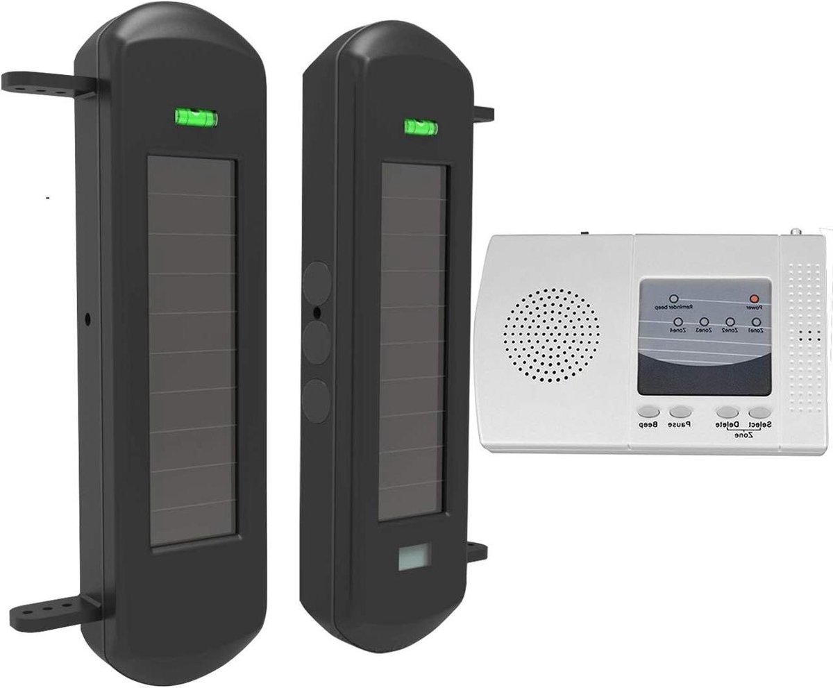 Duitse Alarm Systeem - Draadloze Detector - Perimeter Beveiliging - Zonne-energie Oplaadbaar - 800 Meter Bereik - Wit