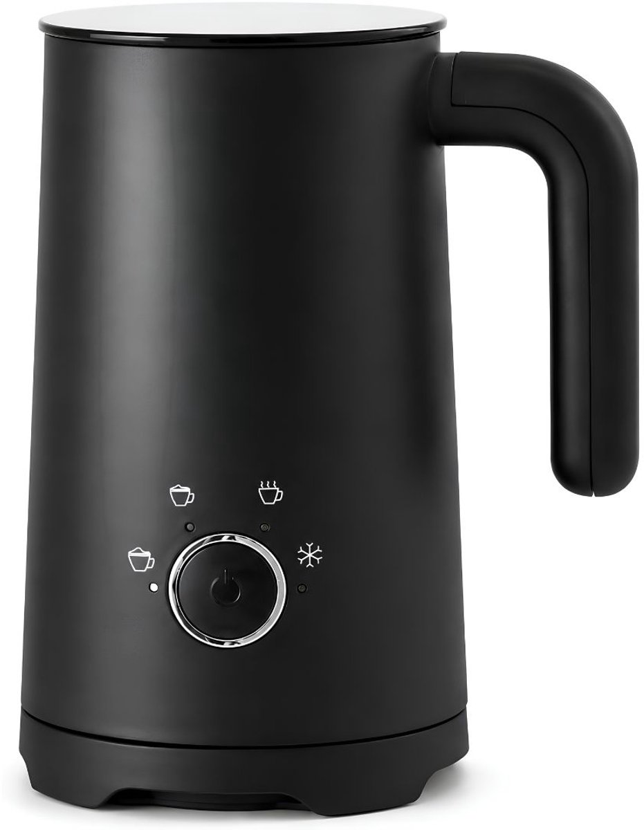 JCP® Melkopschuimer - Roestvrij Staal met Antiaanbaklaag - Elektrische Melkopschuimer - Zwart - 15cm x 15cm x 19cm