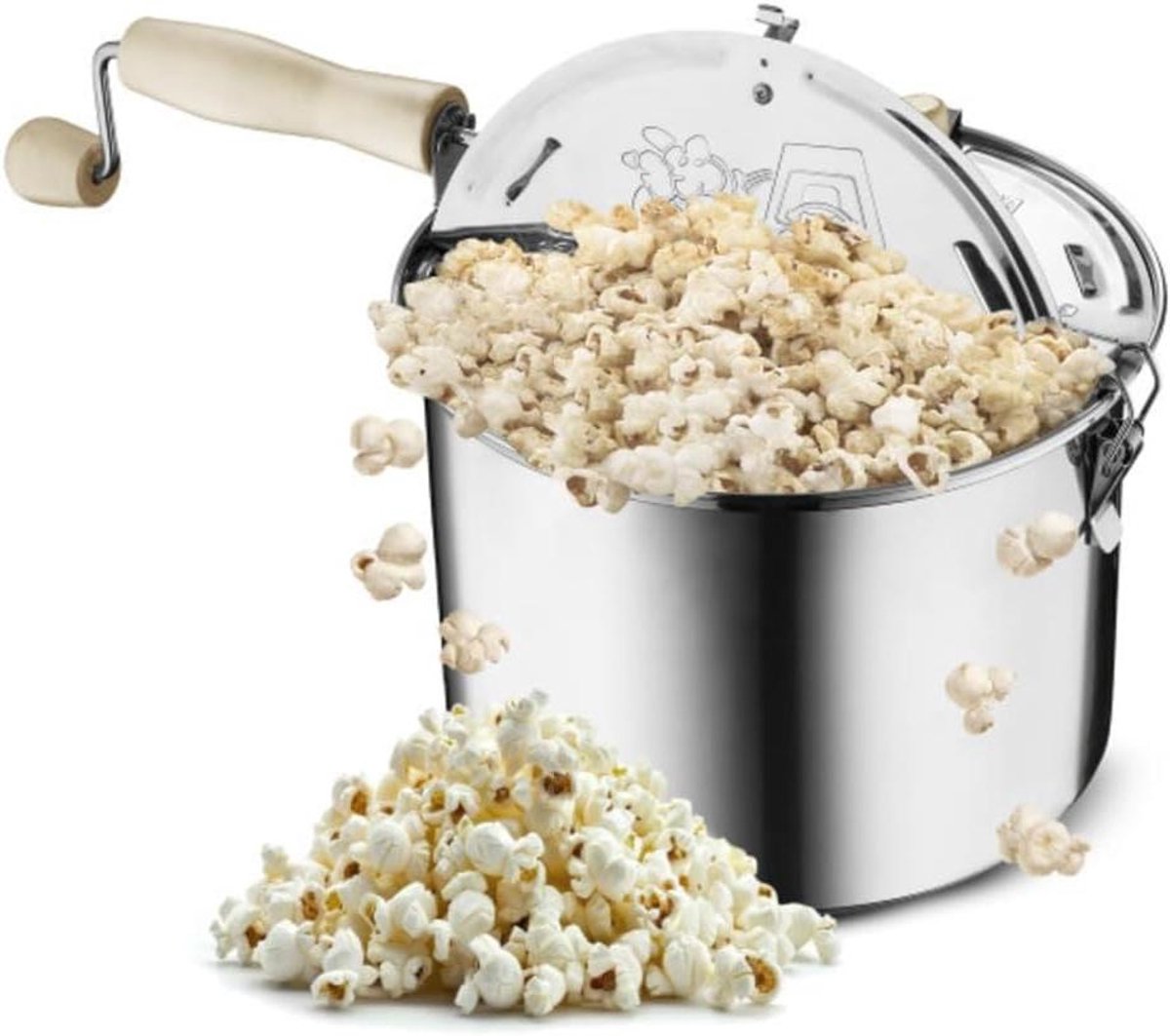Popcorn Machine - Snack Maker - Filmavond Thuis - Gelijkmatige Warmte - 65 Liter - Zilver