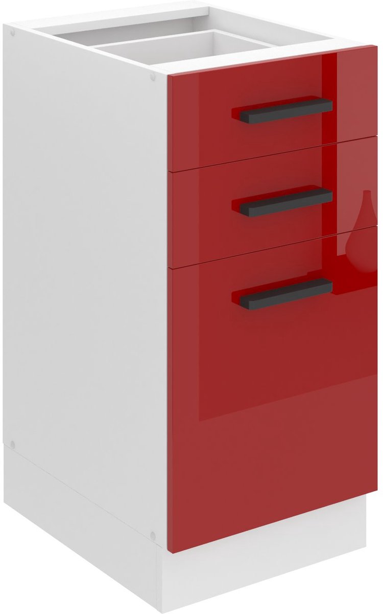 BELINI Keukenonderkast SDSZ 40 cm met Laden - Rood Hoogglans