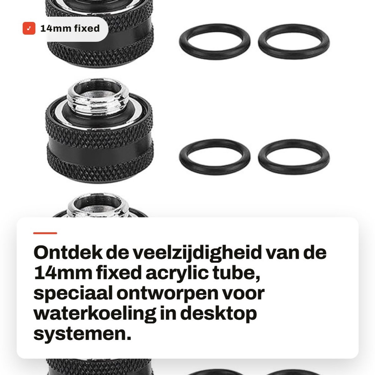Dailygoods- Acrylbuizen 14 mm - Stijve Buis - Messing Materialen - Goede Afdichtingsprestaties - Duurzaam - 4 Stuks - Pijpfitting