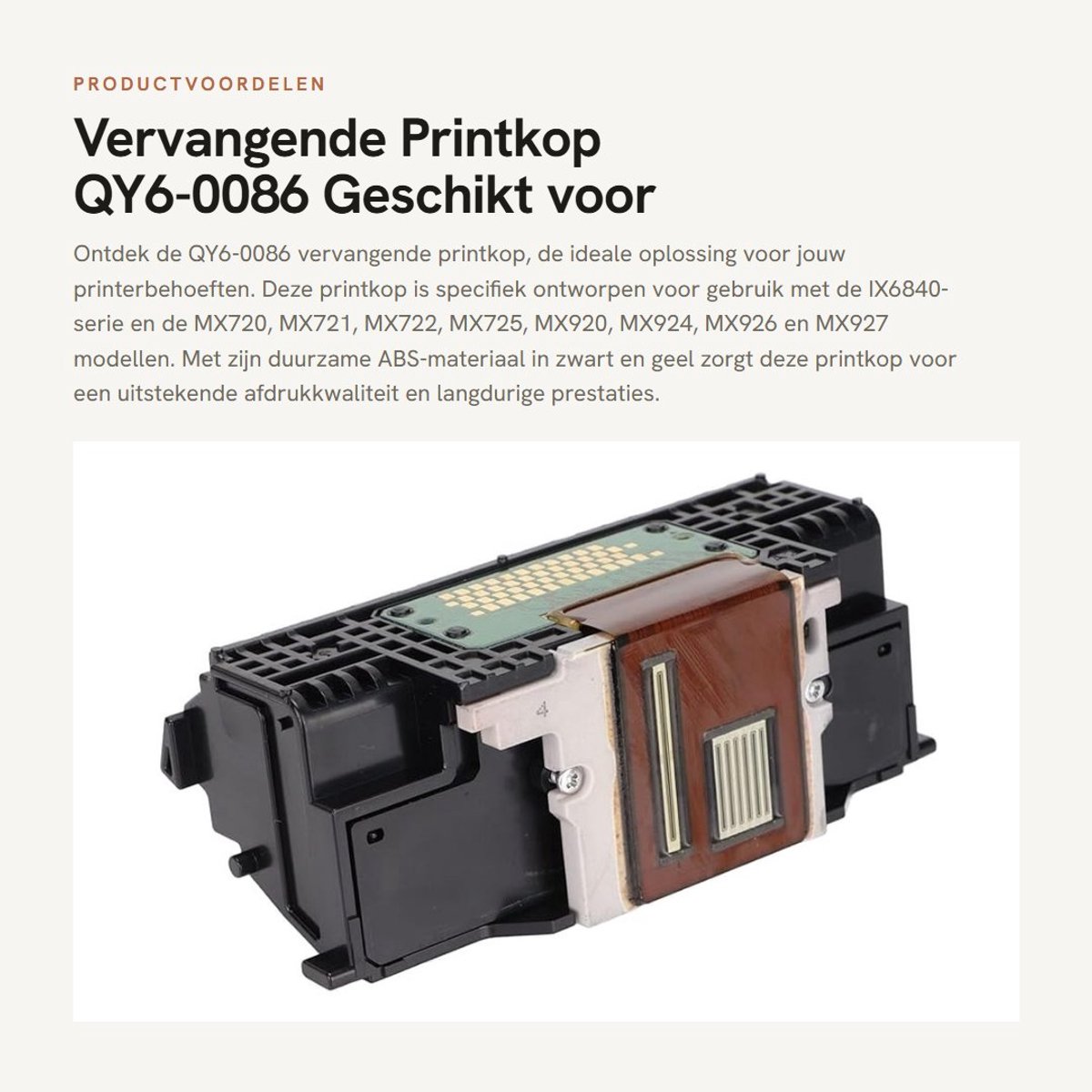 Dailygoods- Printkop Vervangend Onderdeel - Compatibel met IX6840/MX720/MX721/MX722/MX725/MX920/MX924/MX926/MX927 - Materiaal ABS - Zwart/Geel - Oplossing voor foutcode 5100/B200 - Printerkop