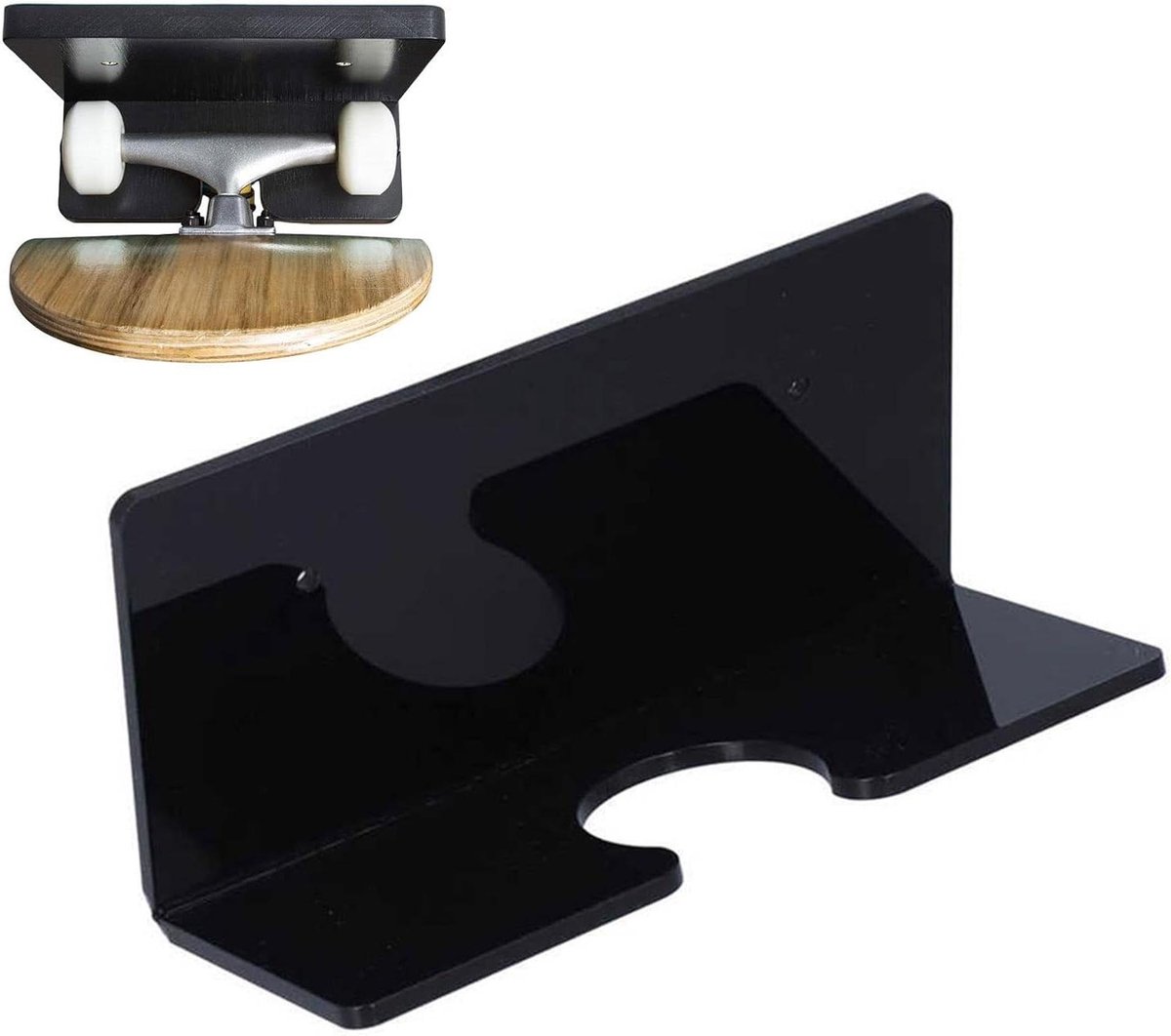 Skateboard Muurbeugel - Skateboard Hanger - Sportuitrusting Tonen - Milieuvriendelijk Acryl - 17 cm Dikte - Zwart
