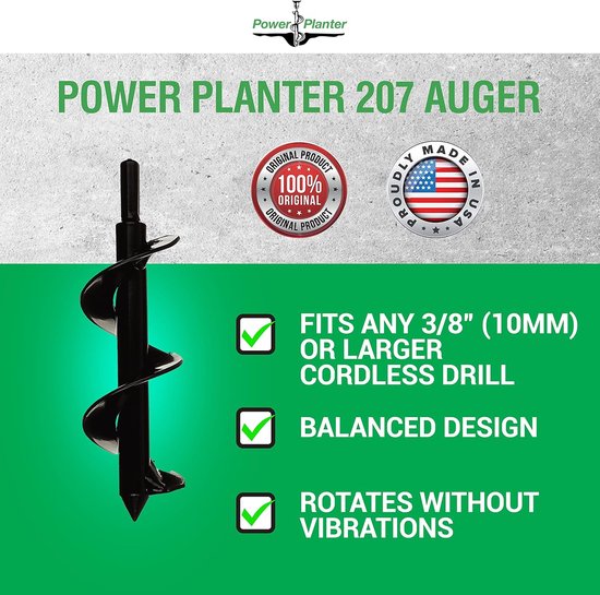 Bloembollenplanter - Zaailingplanter Uienplanter - Planten Boren - Handgelast VS - 17.8 cm - Zwart — afbeelding 3