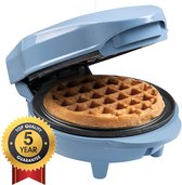 Bestron Wafelijzer - AMW500B - 550W - Mini wafel - Anti aanbaklaag - Blauw - 5 jaar garantie