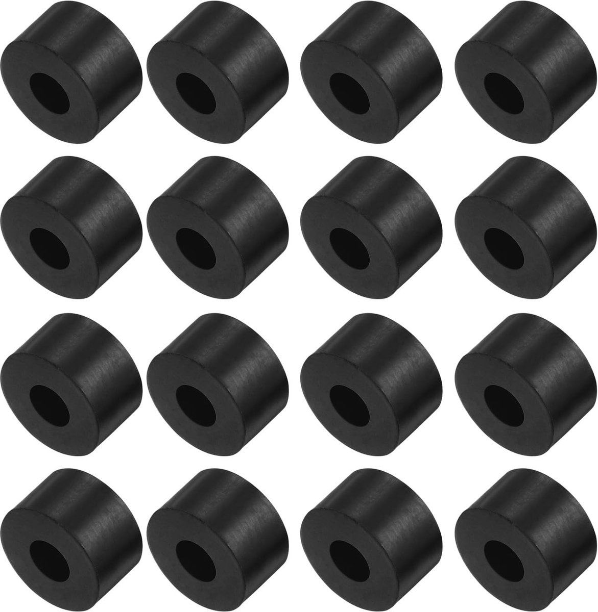 Dailygoods- Spacers 16 Stuks - Rubber - Antivibratie-isolatiepads - Schokabsorptie - Geluidsreductie - Duurzaam Materiaal - Zwart - Dempers
