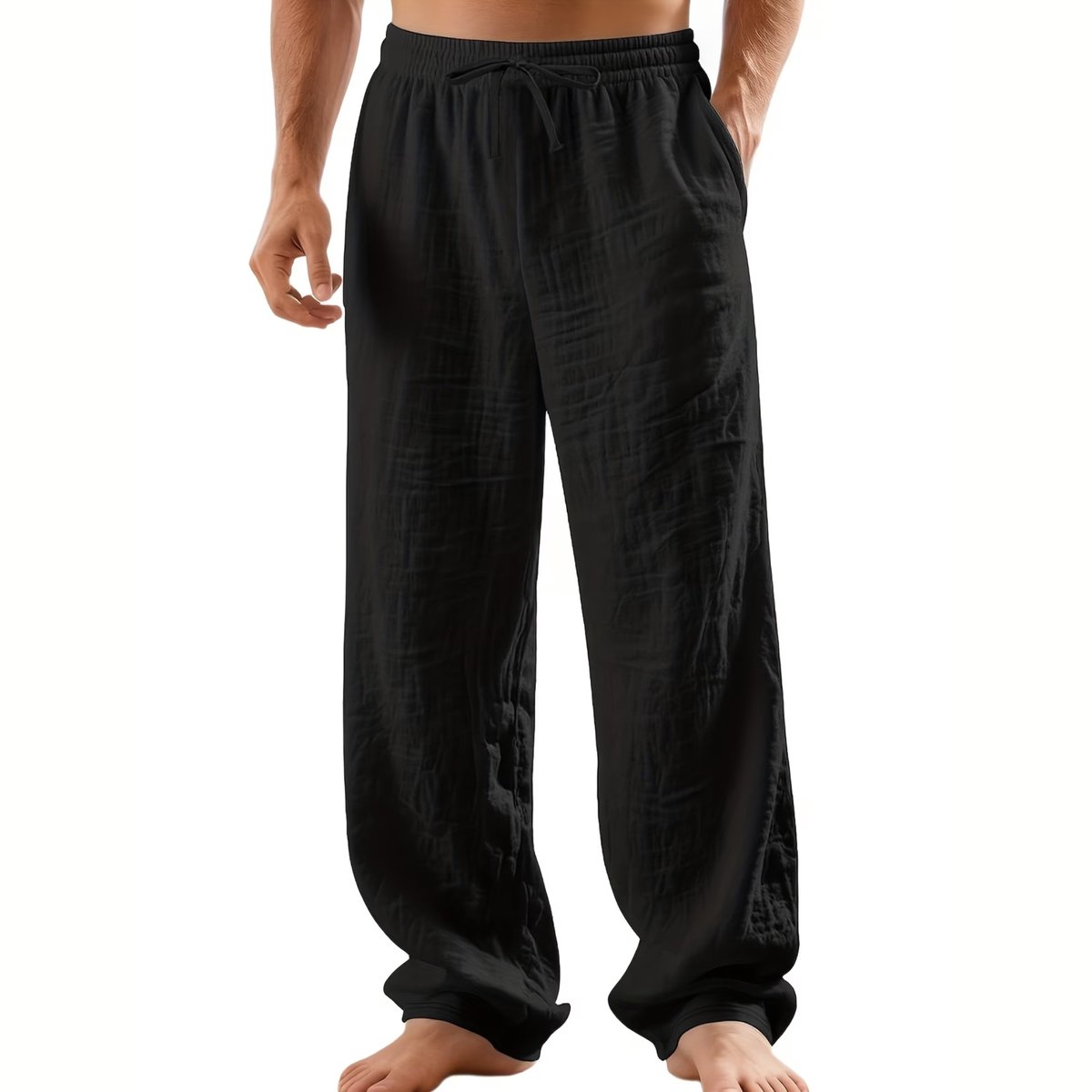 Currero Linnen Broek Heren - Zomerbroek - Volwassenen - Lange Broek - Pantalon - Strandbroek - Zomer - Ibiza Stijl - Zwart XXL