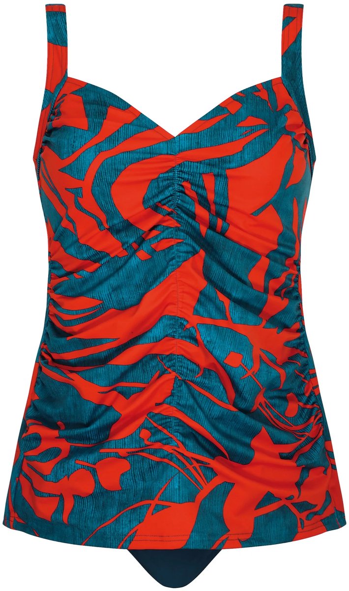Sunflair Dames Tankini - Rood/Petrol - Elastische Pasvorm - Luxe Lycra Kwaliteit