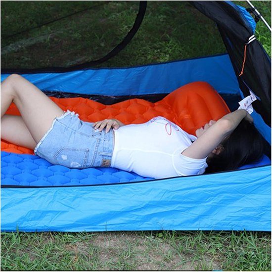 Opvouwbare Slaapmat - Kampeer Matras - Outdoor Kamperen - Vochtbestendig Ontwerp - 190x58x5 cm - Marineblauw — afbeelding 2