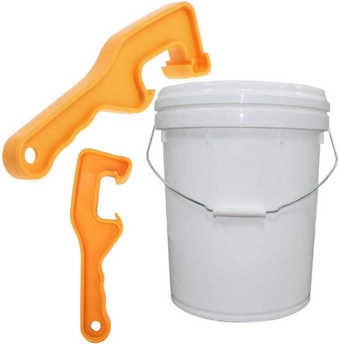 Emmer Deksel Opener - Plastic Emmer Tool - Deksel Openen - Ergonomisch Ontwerp - 20 cm - Oranje
