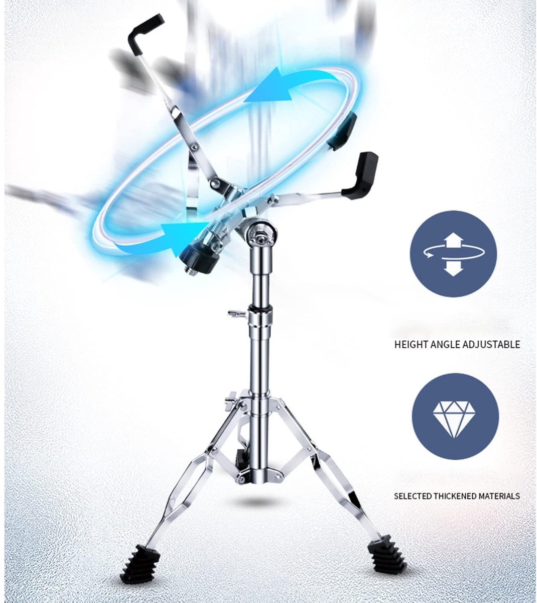 Dailygoods- Drumstandaard Verstelbaar - Verdikte Buizen - Universeel Ontwerp - Geschikt voor Snaredrums - Sterke Draagkracht - Stabiele Constructie - Drumhouder
