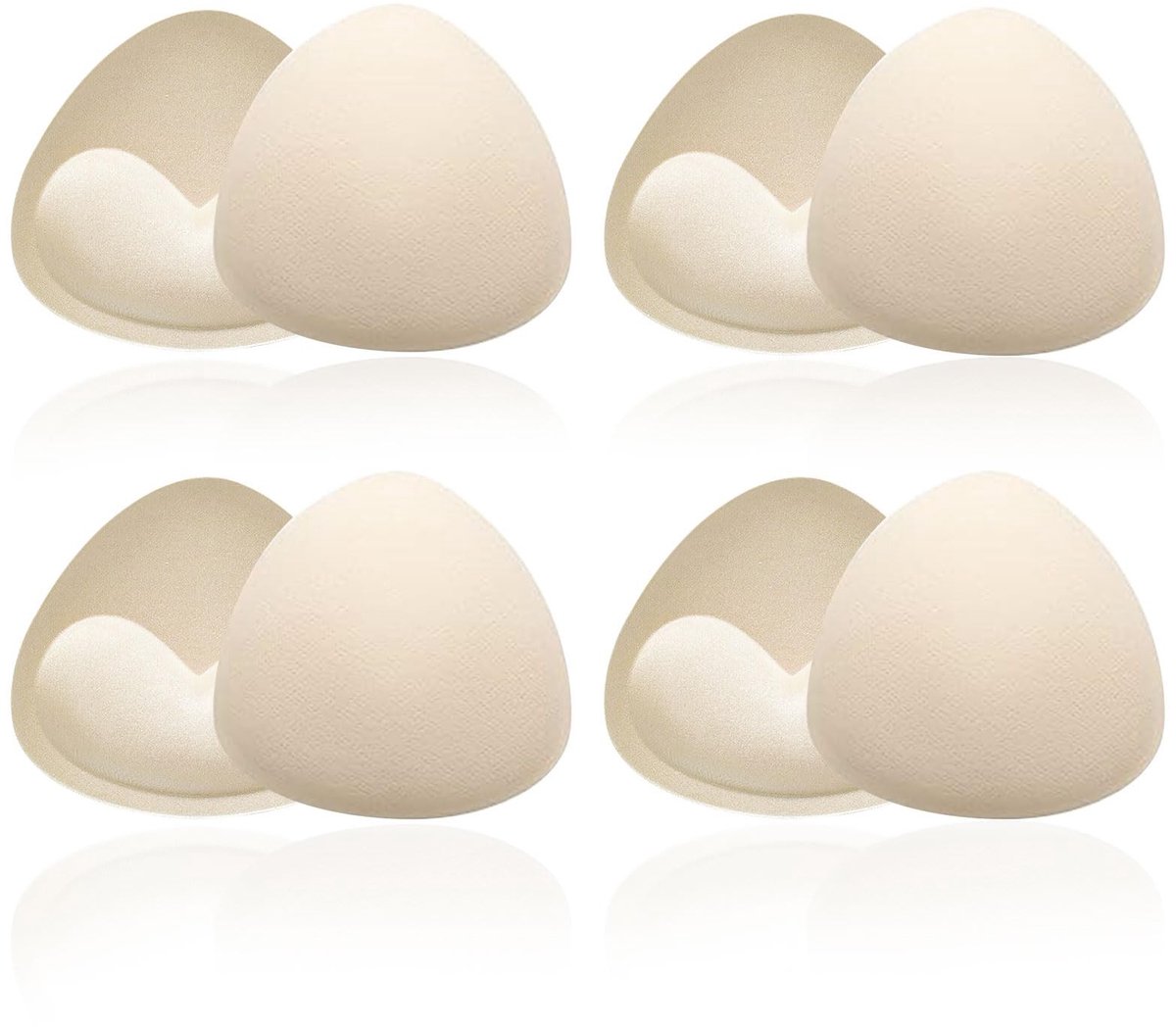 Dailygoods- Sujetador Push Up - 4 Paar Relleno - Almohadillas voor Sujetador - Extraïeerbare Rellenos - Foam voor Triangular Brasier - Beige Kleur - Bh-inzetstukken