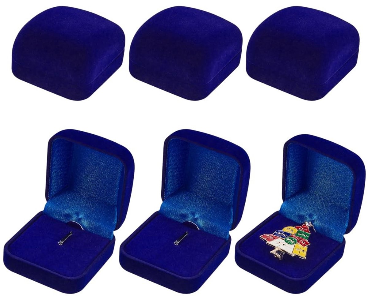 Dailygoods- Opbergdoos Fluwelen - 6 Stuks - Sieradendoos - Geschenken - Verzamelstukken - Herdenkingsmunten - Kledingaccessoires - Sieradenbox
