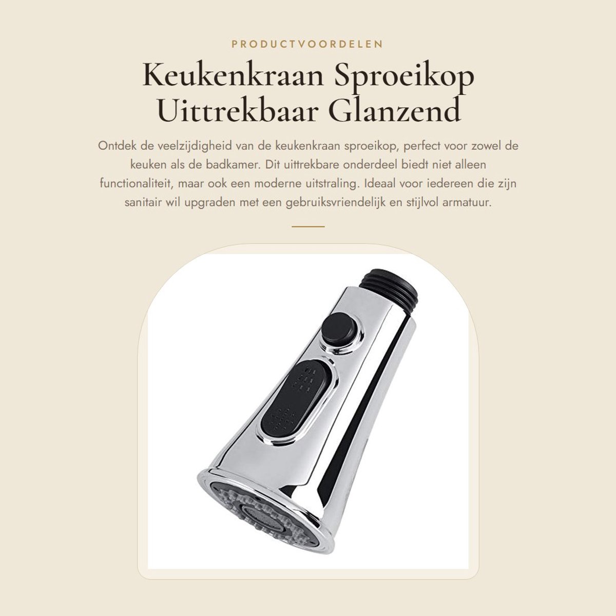 Dailygoods- Sproeikop - Douchekop - Keukenkraan - Vervangend Onderdeel - ABS - G1 2 Buitendraad