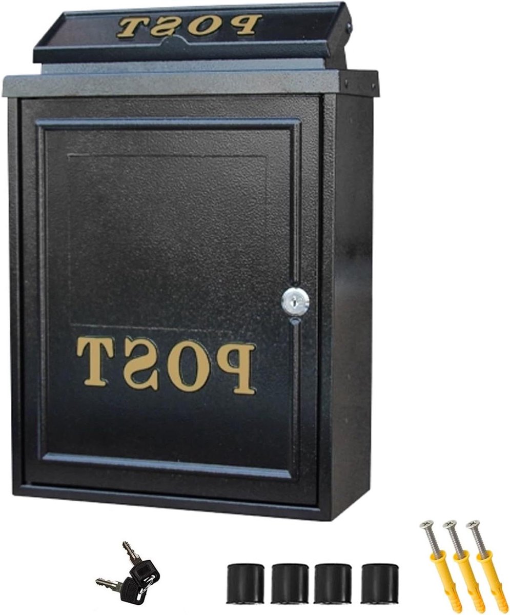 Brievenbus Buiten - Wandmontage Brievenbus - Post Ontvangen - Anti-diefstal Slot - 41cm Hoog - Goud