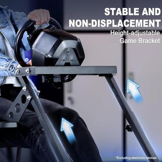 Racewiel Standaard - Race Cockpit - Race Simulatie - Verstelbaar Opvouwbaar - 23.6 x 19.7 x 31.5 inch - Zwart — afbeelding 5