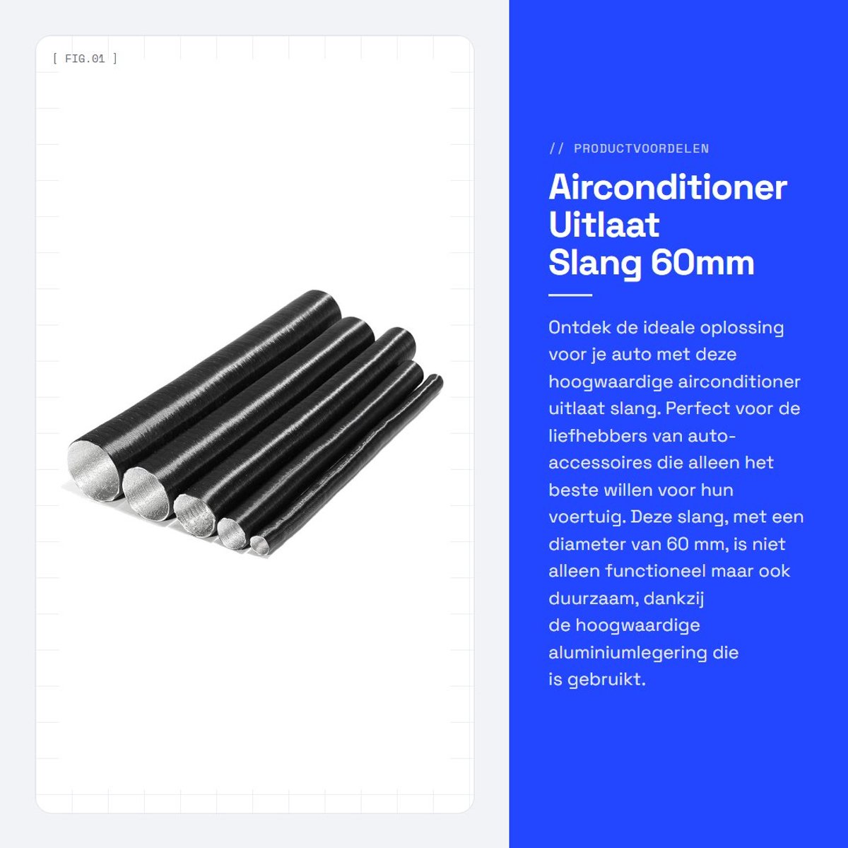 Dailygoods- Uitlaatslang 35cm - Uitschuifbaar tot 65cm - Aluminiumlegering - Hoge temperatuurbestendigheid - Antischok - Corrosie- en vlambestendig - Luchtinlaatbuis