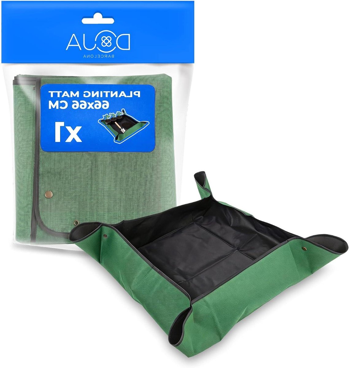 Plantenmat - Zaaimat Onderlegger - Verpotten Schoon Houden - Waterdicht Oxford Materiaal - 66 x 66 cm - Zwart Groen