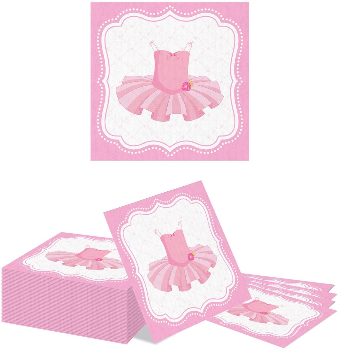 Dailygoods- Servetten Ballerina 20 Stuks - Papieren Servetten - Tafelversiering - Feestdecoratie - Verjaardag - 33 cm Ontplooid - Feestservetten